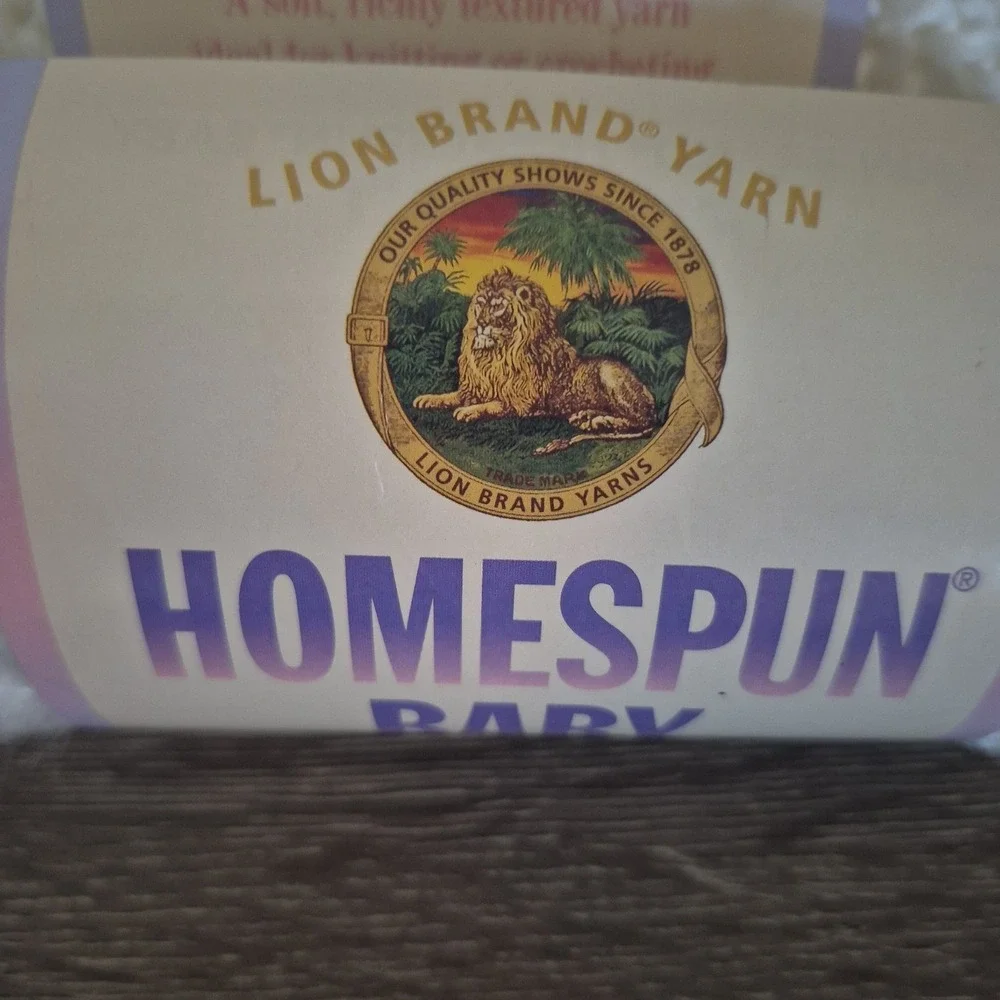 2 Skeins Lion Brand Baby HOMESPUN 100 Snow White Yarn Knit Crochet Craft USA